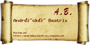 Andráskó Beatrix névjegykártya